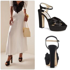 Jimmy Choo Heloise Satin Platform Sandals